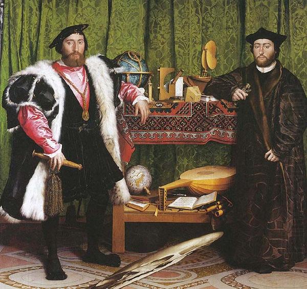 Hans holbein the younger Double Portrait of Jean de Dinteville and Georges de Selve china oil painting image